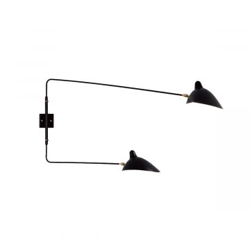 Applique 2 bras droits pivotants