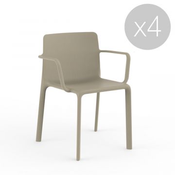 Chaise avec accoudoirs Kes - Lot de 4
