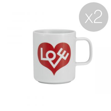 Coffee Mug - Love Heart - Lot de 2
