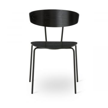 Chaise Herman - Pieds noir - Noir (Outlet)