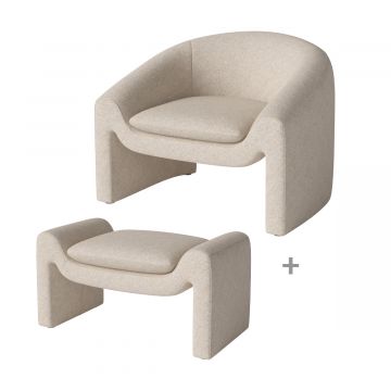 Fauteuil + Repose-pieds Mielo Monza