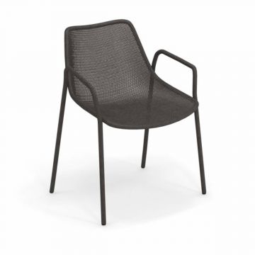 Chaise Round avec accoudoirs - Fer Ancien (Outlet)