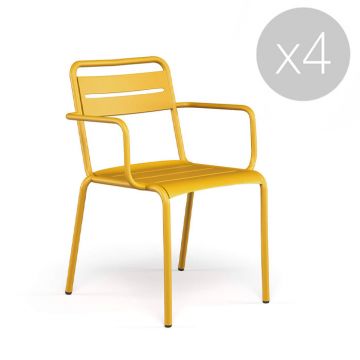 Chaise avec accoudoirs Star - Lot de 4