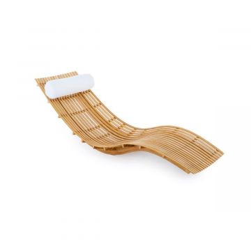Chaise longue empilable Swing en teck