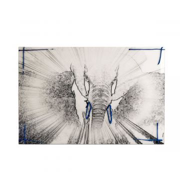Tableau Elephant No ivory blue