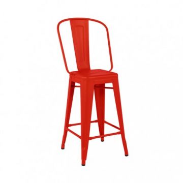 Tabouret H75 - Grand dossier - Rouge Carmin (Outlet)