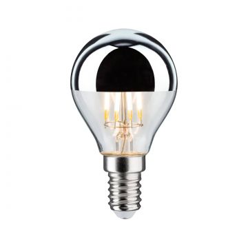 Ampoule LED sphérique E14 calotte argenté 4.8W Equivalence Halo 40W  2700K Non dimmable