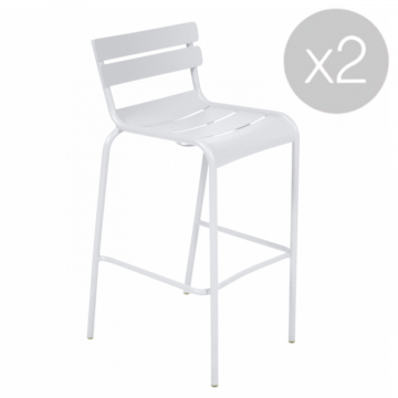 Lot de 2 Chaises de bar Luxembourg - Blanc Coton (Outlet)