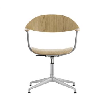 Fauteuil de bureau Mynt Plywood - Aluminium - Patins (Outlet) 