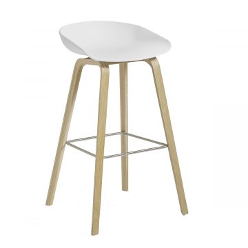 About a stool AAS 32 - 75cm - Pieds bois - Assise Blanche