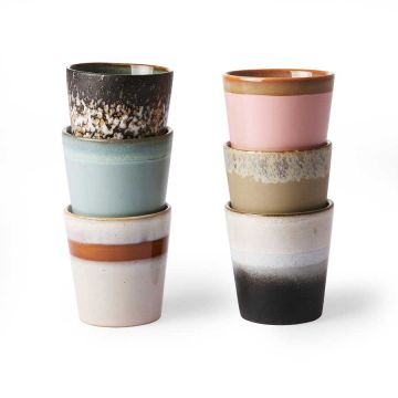 Ceramic 70's Mugs (lot de 6)