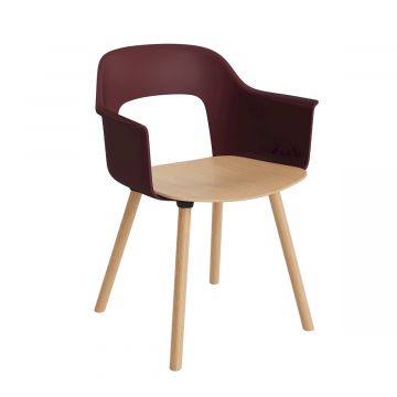 Layout 222 Fauteuil - Pieds bois - Bicolore