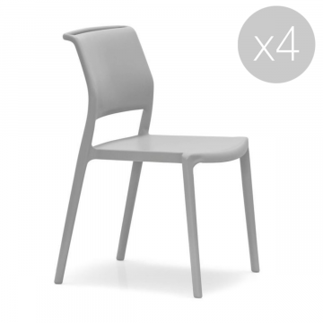 Lot de 4 chaises Ara 310 - Gris clair (Outlet)
