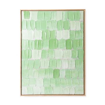 Framed Painting Green Palette Abstract 75x100 cm 