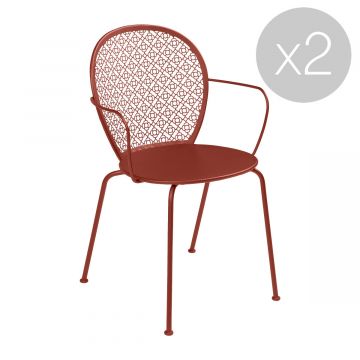 Chaise avec accoudoirs Lorette - Lot de 2