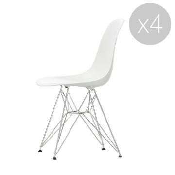 Eames Chaise DSR - Blanc (lot de 4)