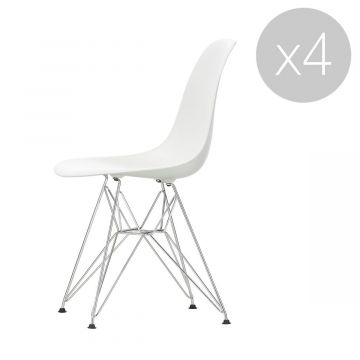 Eames Chaise DSR - Blanc - Lot de 4