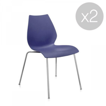 Lot de 2 chaises Maui - Bleu marine (Outlet)