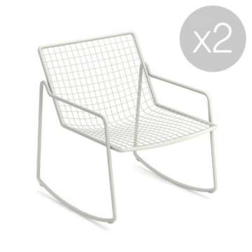 Lot de 2 Chauffeuses à Bascule Rio R50 - Blanc Mat (Outlet)