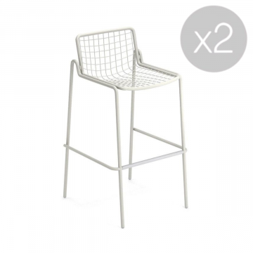 Lot de 2 Tabourets Rio R50 - Blanc Mat (Outlet)