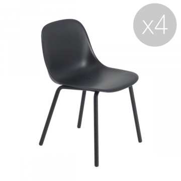Lot de 4 Chaises Fiber Outdoor - Anthracite (Outlet)