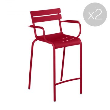 Tabouret bridge Luxembourg avec accoudoirs - Lot de 2 