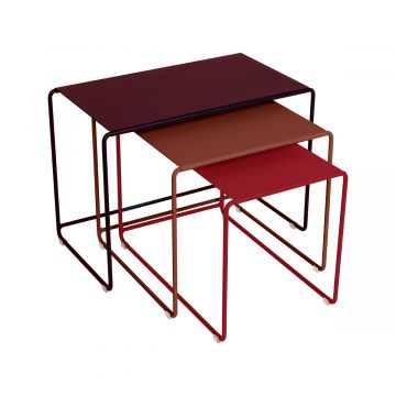 Tables gigognes Oulala - cerise noir/ ocre rouge/ piment