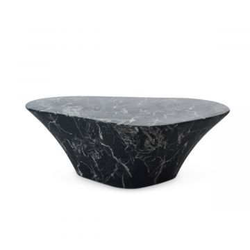 Oval marble look coffee table