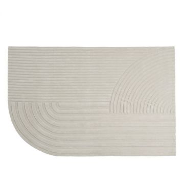 Tapis Relevo larg. 200 x L 300 cm - Blanc cassé (Outlet)