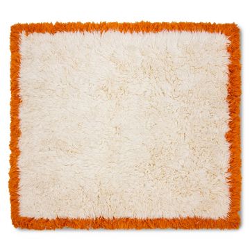 Fluffy Square Rug Retro Summers 