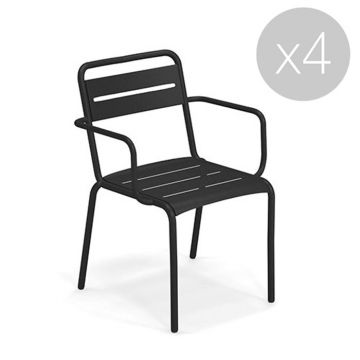 Fauteuil Star aluminium - Lot de 4