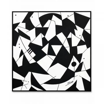 Tableau Abstract Chakra Noir - 100x100 cm