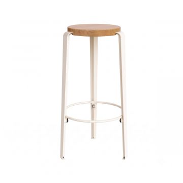 Tabouret Big Lou chêne - blanc nuage