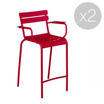 Tabouret bridge Luxembourg avec accoudoirs - Lot de 2 