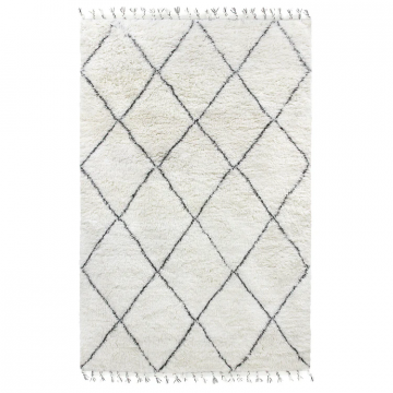 Tapis berbère en laine - Noir / Blanc - 200 x 300 cm (Outlet)