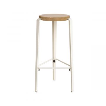Big Lou Tabouret chêne - blanc nuage