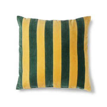 Stripped Cushion Velvet - Vert/Moutarde (Lot de 4)