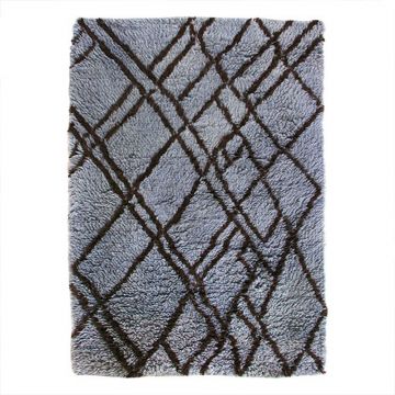 Woolen Berber Rug Gris/Bleu