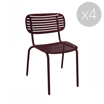 Lot de 4 chaises Mom - Rouge intense (Outlet)